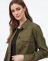 Tentree Women's Short Utility Jacket - Olive Night Green