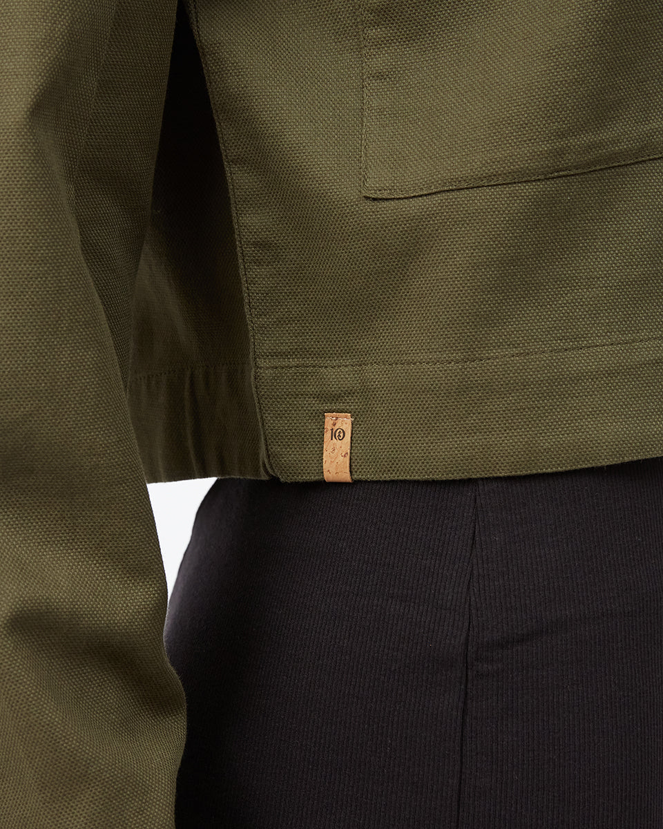 Tentree Women's Short Utility Jacket - Olive Night Green
