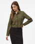 Tentree Women's Short Utility Jacket - Olive Night Green