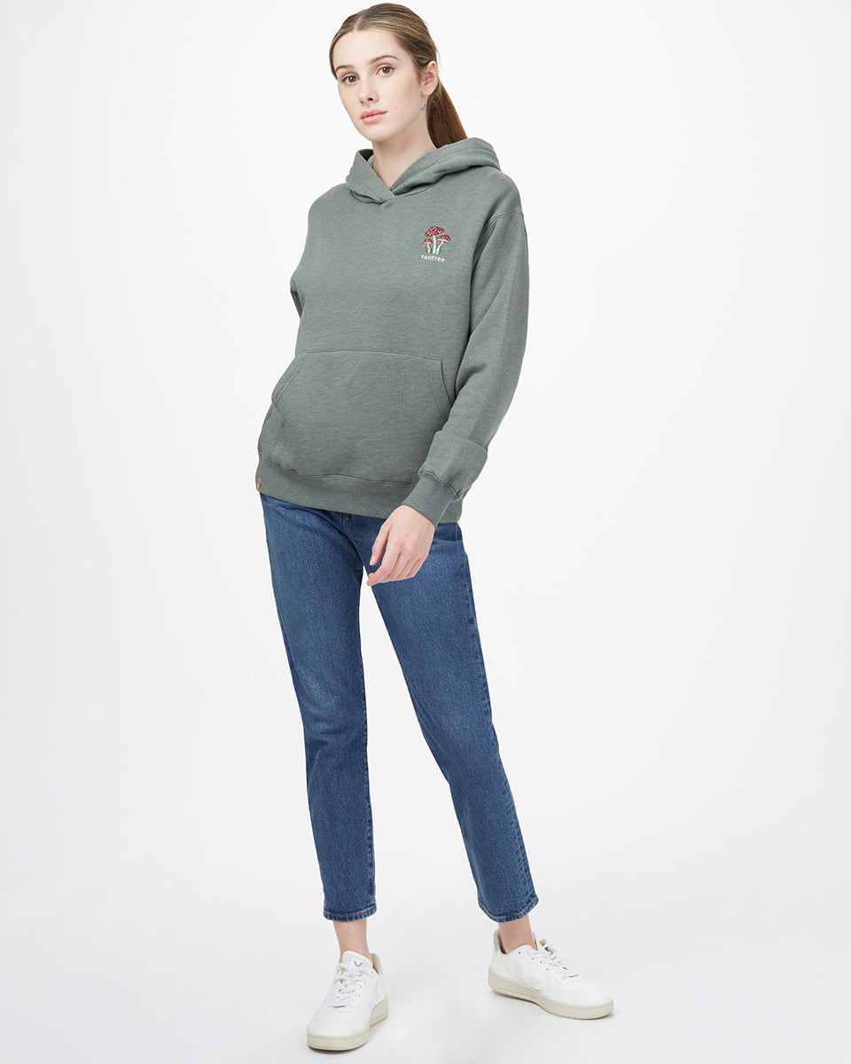 Tentree Women's Mushroom Embroidery Hoodie - Agave Green