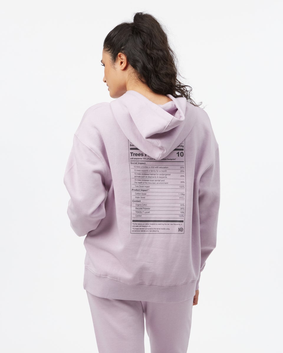 Tentree Eco Facts Oversized Hoodie - Lavender Frost