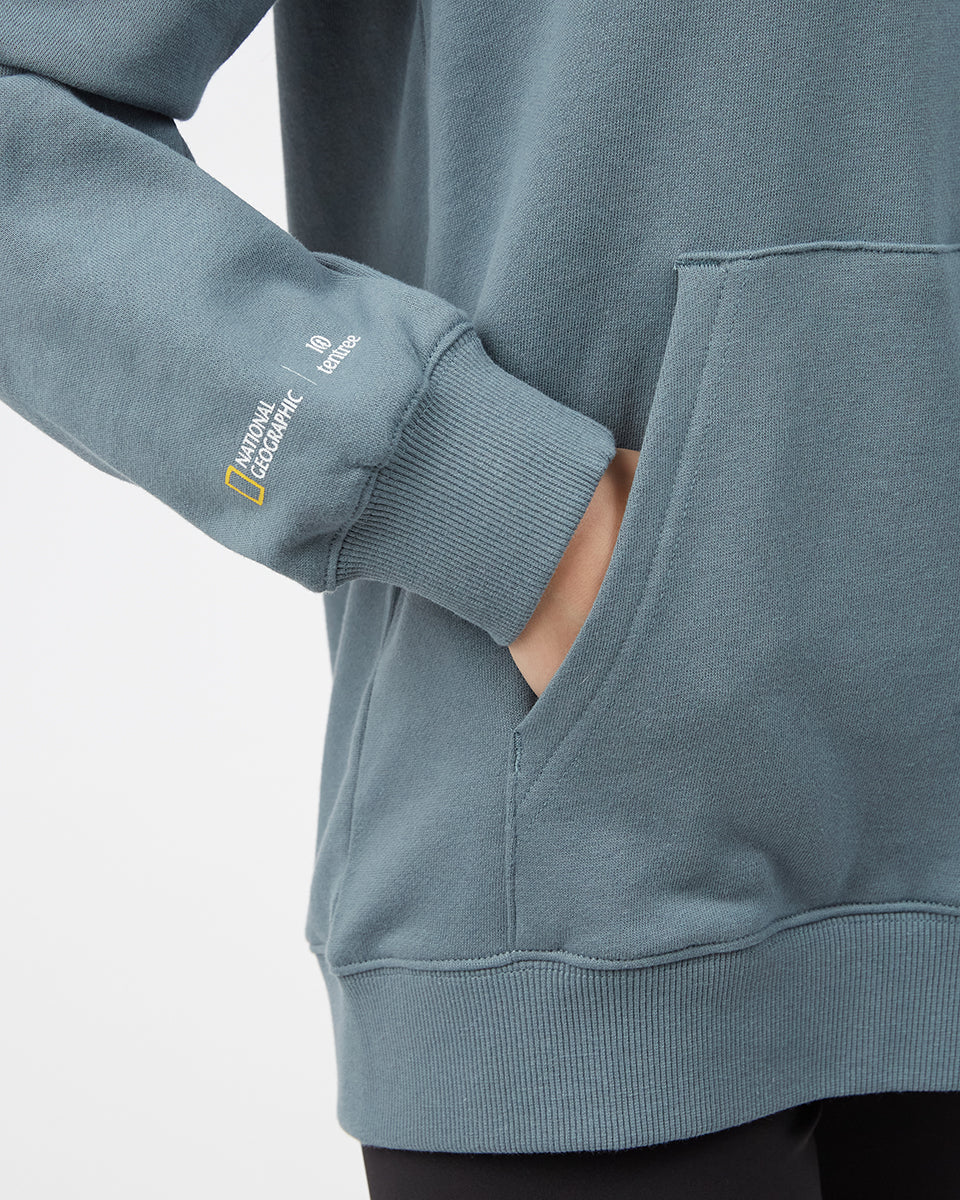 Tentree National Geographic Mangrove Snapper Hoodie - Blue Steel