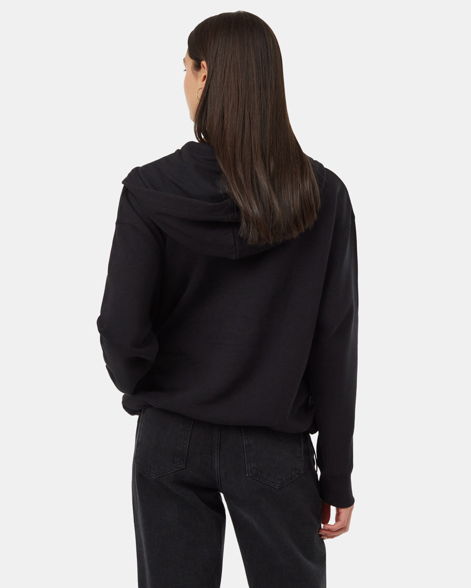 Tentree Women's TreeFleece Hooded Anorak - Meteorite Black