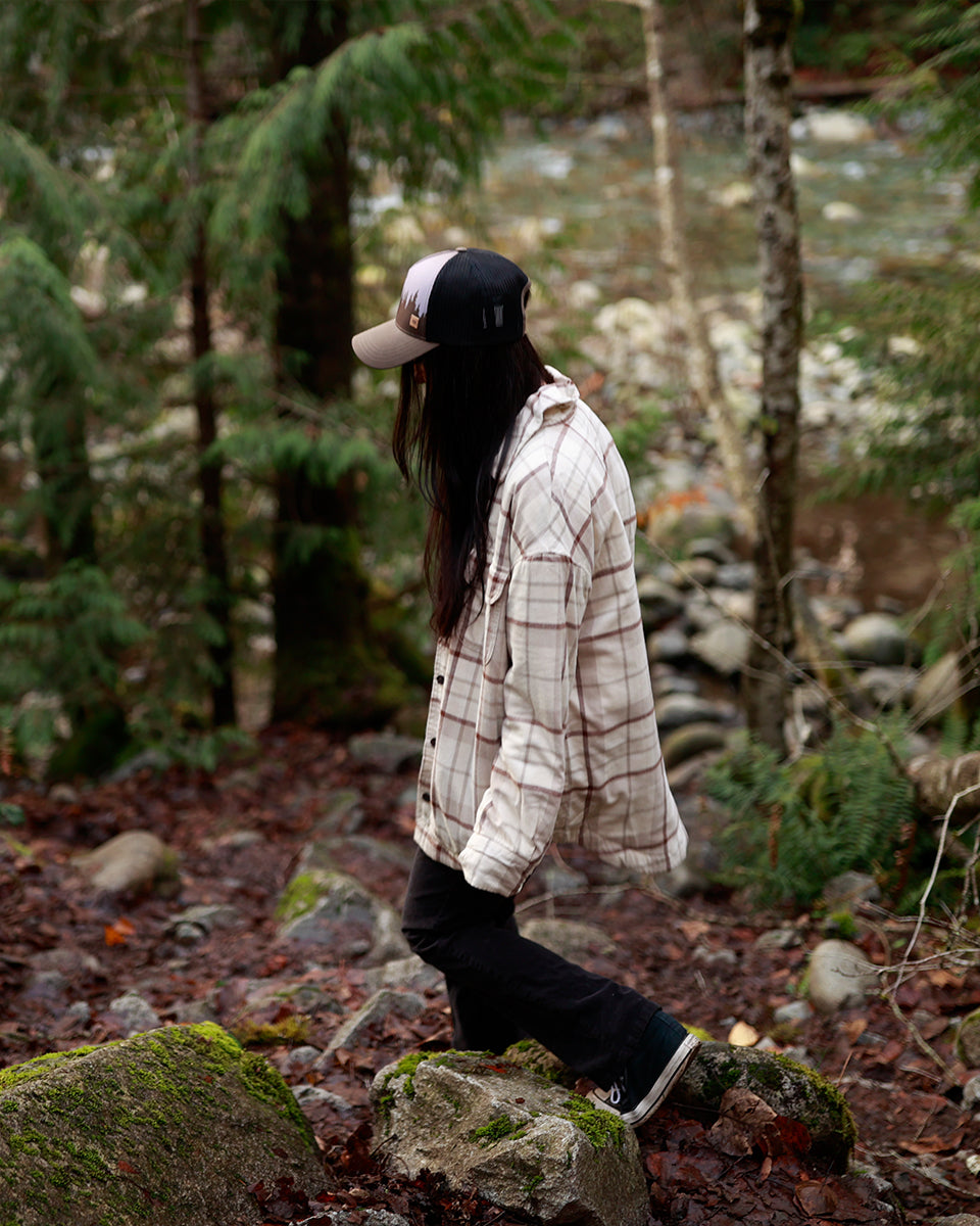 Tentree Women's Kapok Flannel Insulated Jacket - Vintage White Dark Taupe