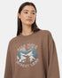 Tentree Women's Hike More Oversized Crew - Fossil White Onyx