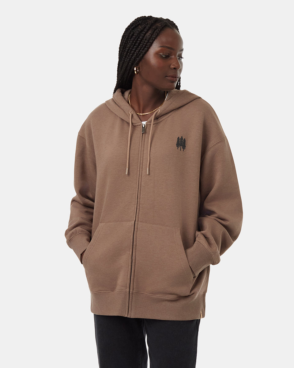 Tentree Women's Tree Species Oversized Zip Hoodie - Fossil Meteorite Black