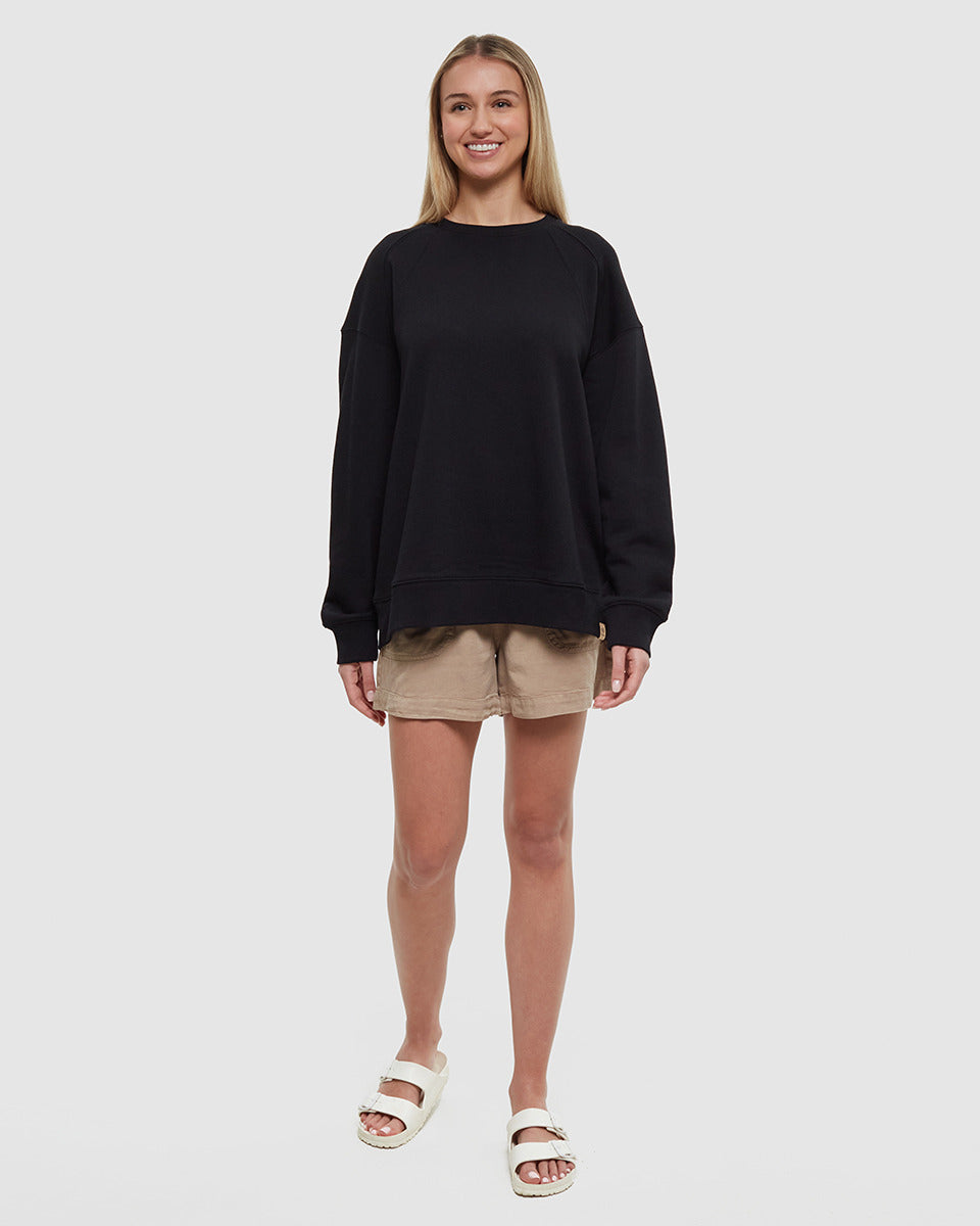 Tentree Women's Bluffs Crew - Meteorite Black