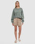 Tentree Women's Bluffs Cropped Crew - Agave Green