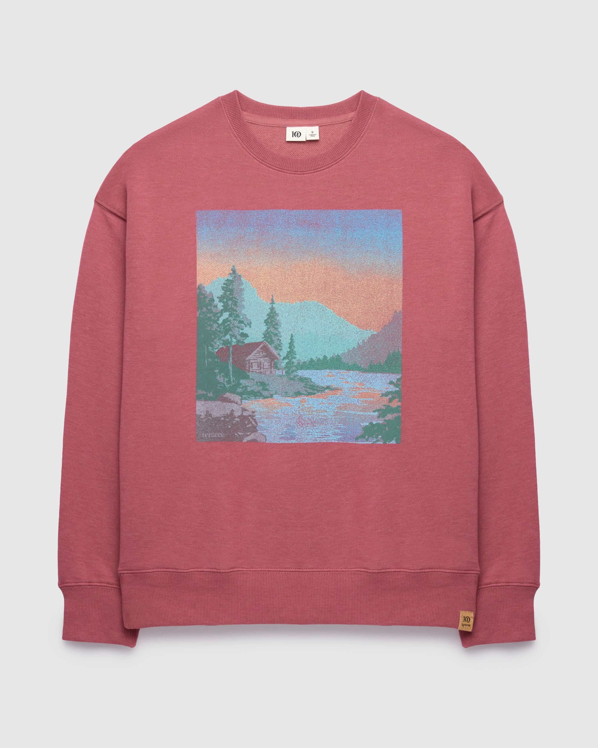 Tentree Women's Washed Lakeshore Relaxed Crew - Rosewood Canal Blue