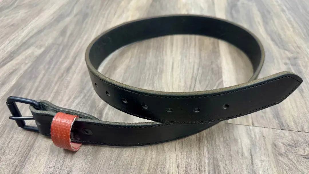 Recycled Firefighter Thin Red Line Premium Leather Belt — product view 3