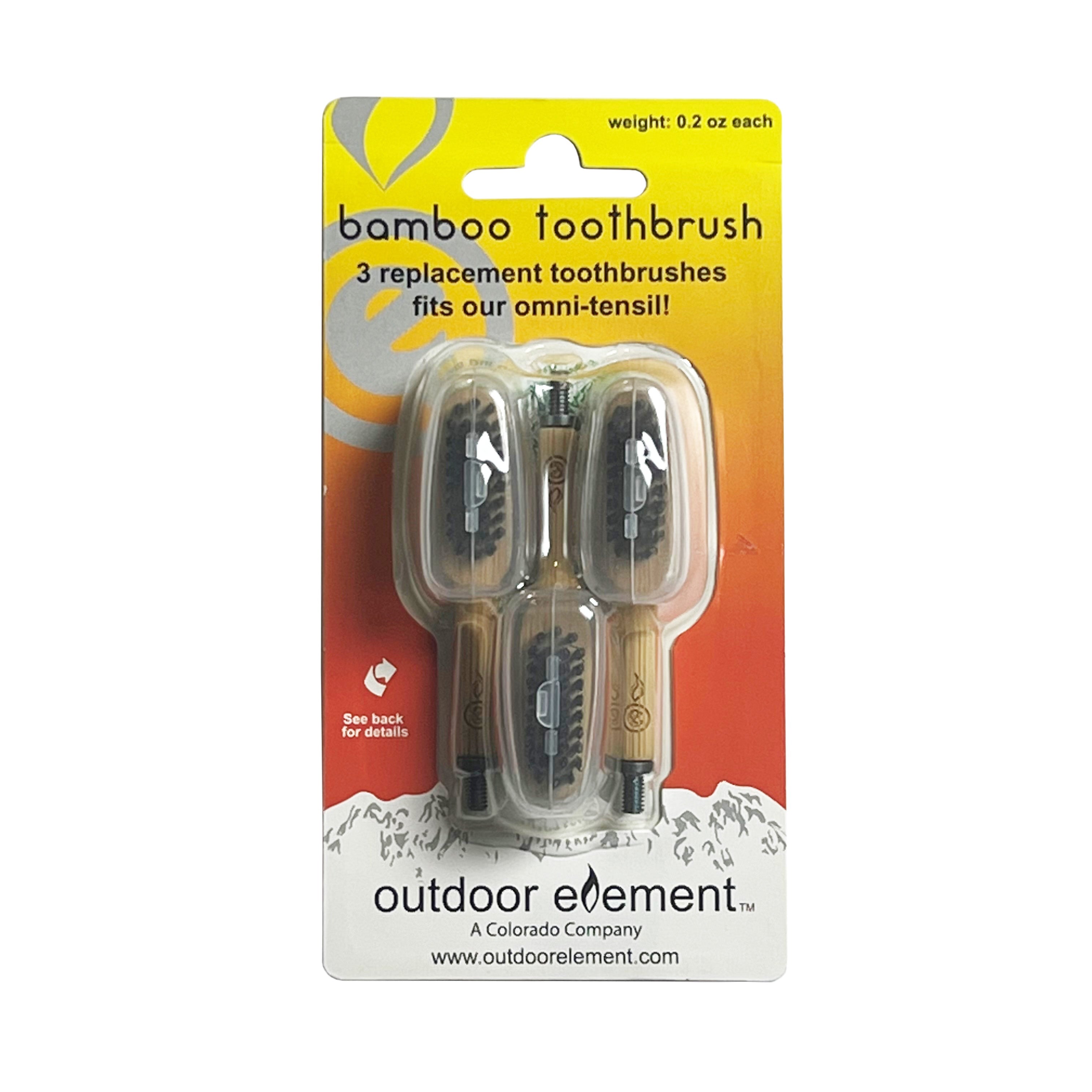 Outdoor Element Toothbrush Replacement Heads 3pk, Omni-Tensil