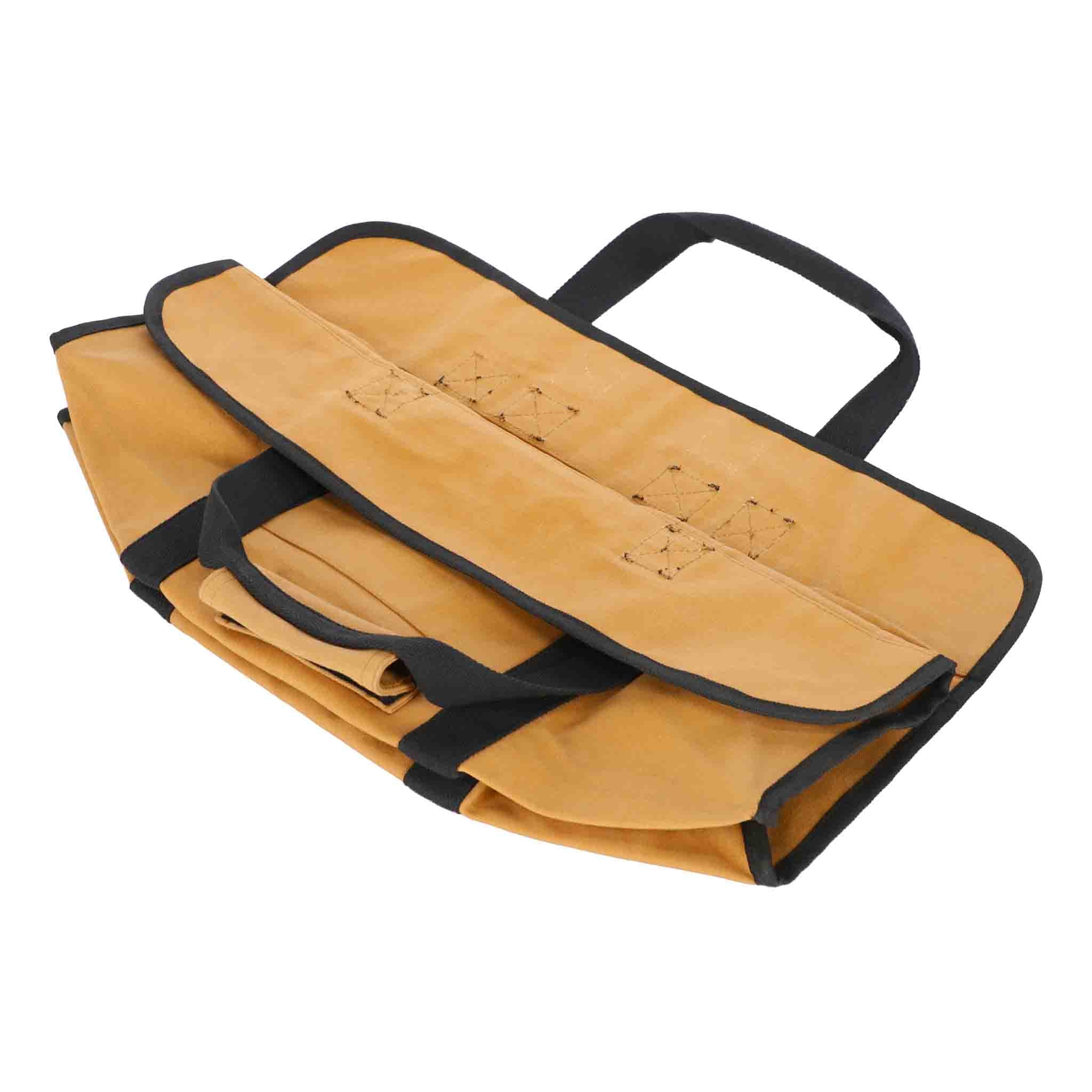 White Duck Tote Shape Canvas Firewood Log Carriers