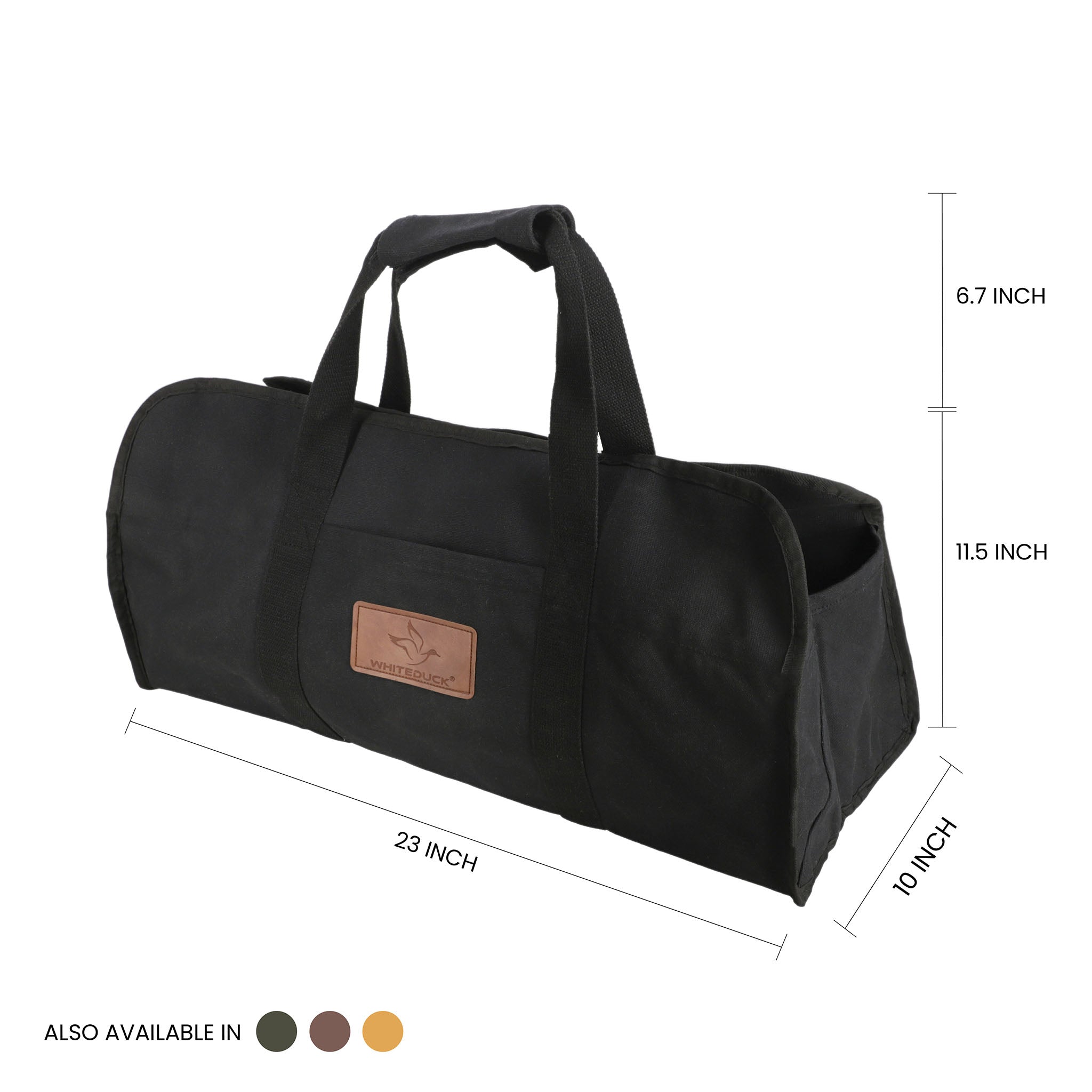 White Duck Tote Shape Canvas Firewood Log Carriers