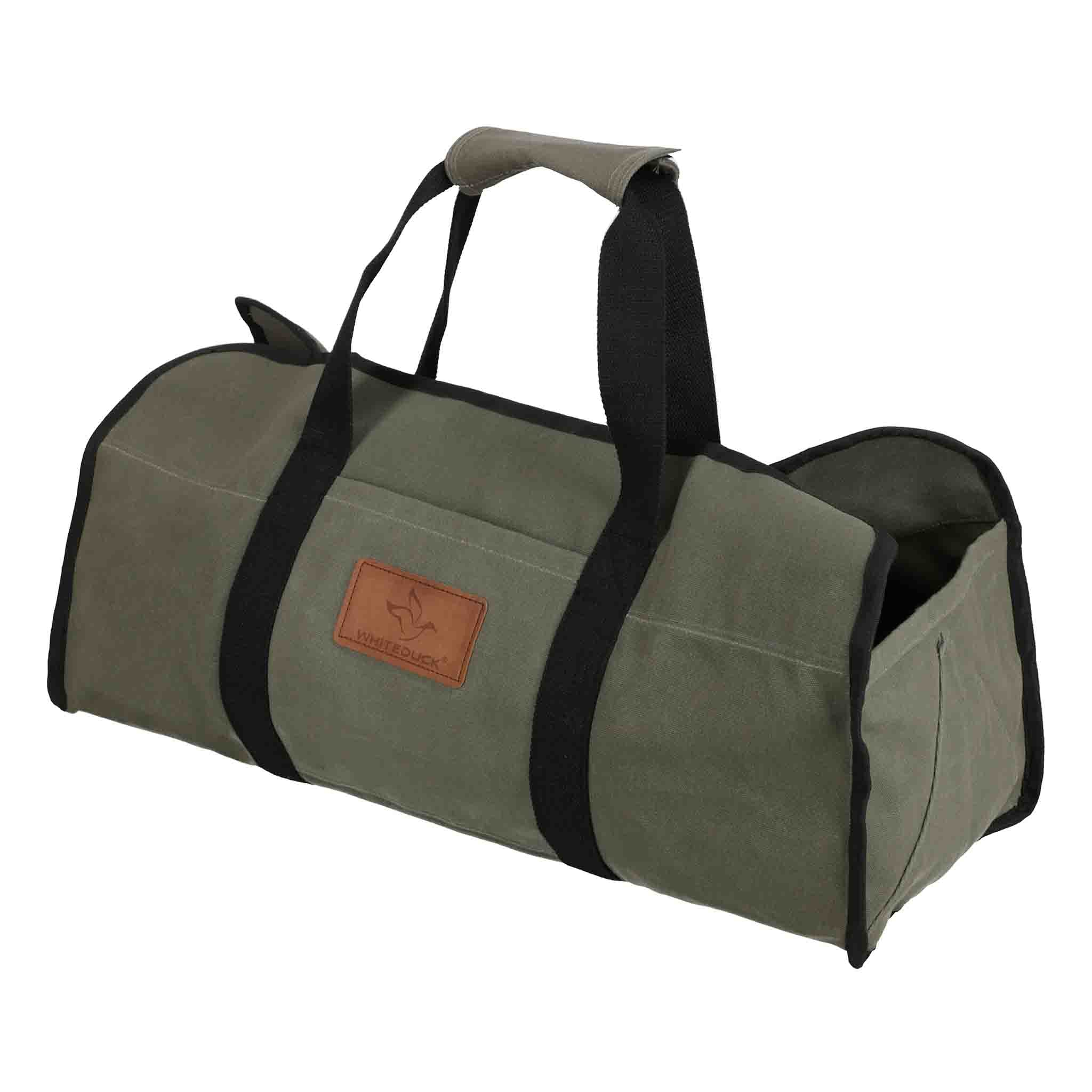 White Duck Tote Shape Canvas Firewood Log Carriers