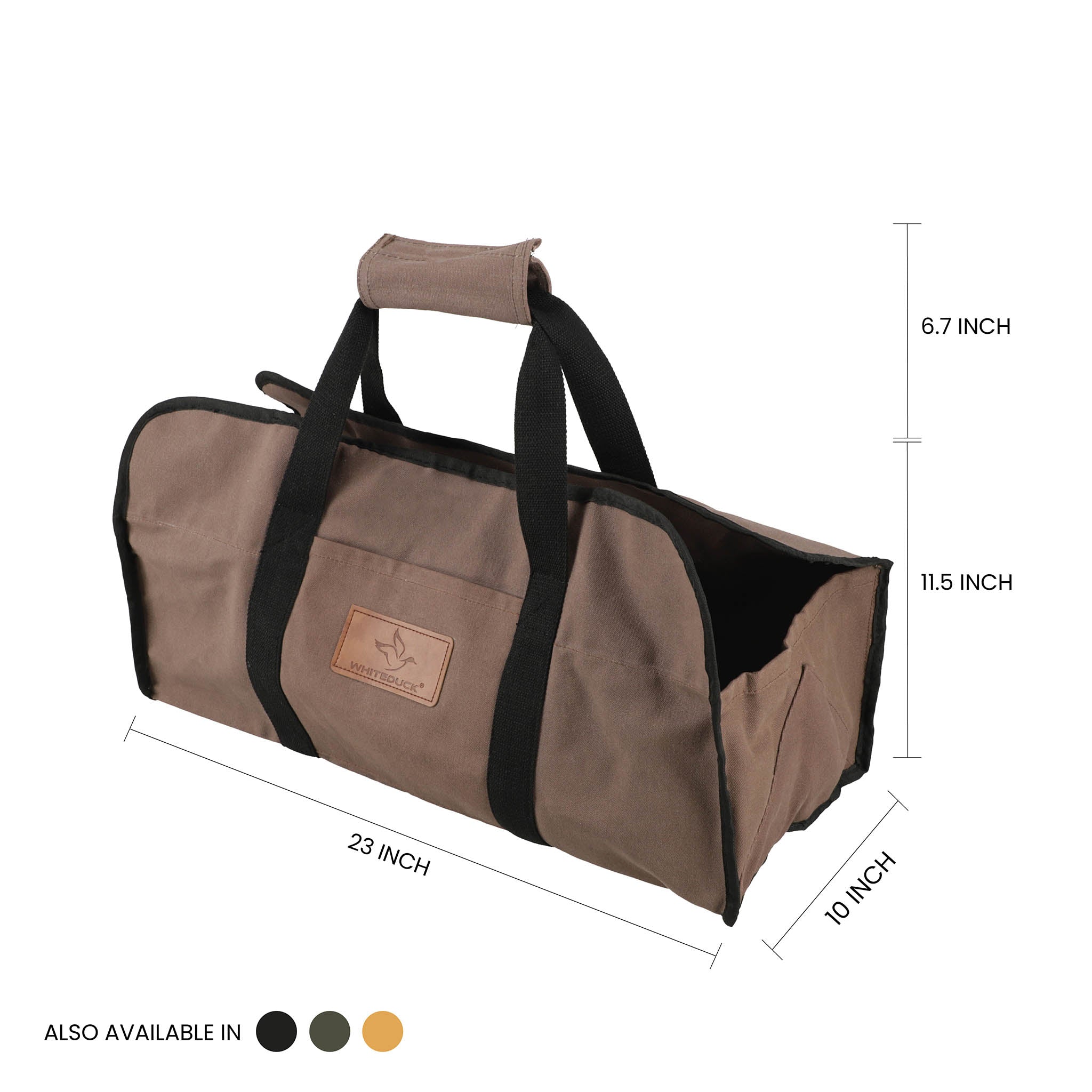 White Duck Tote Shape Canvas Firewood Log Carriers