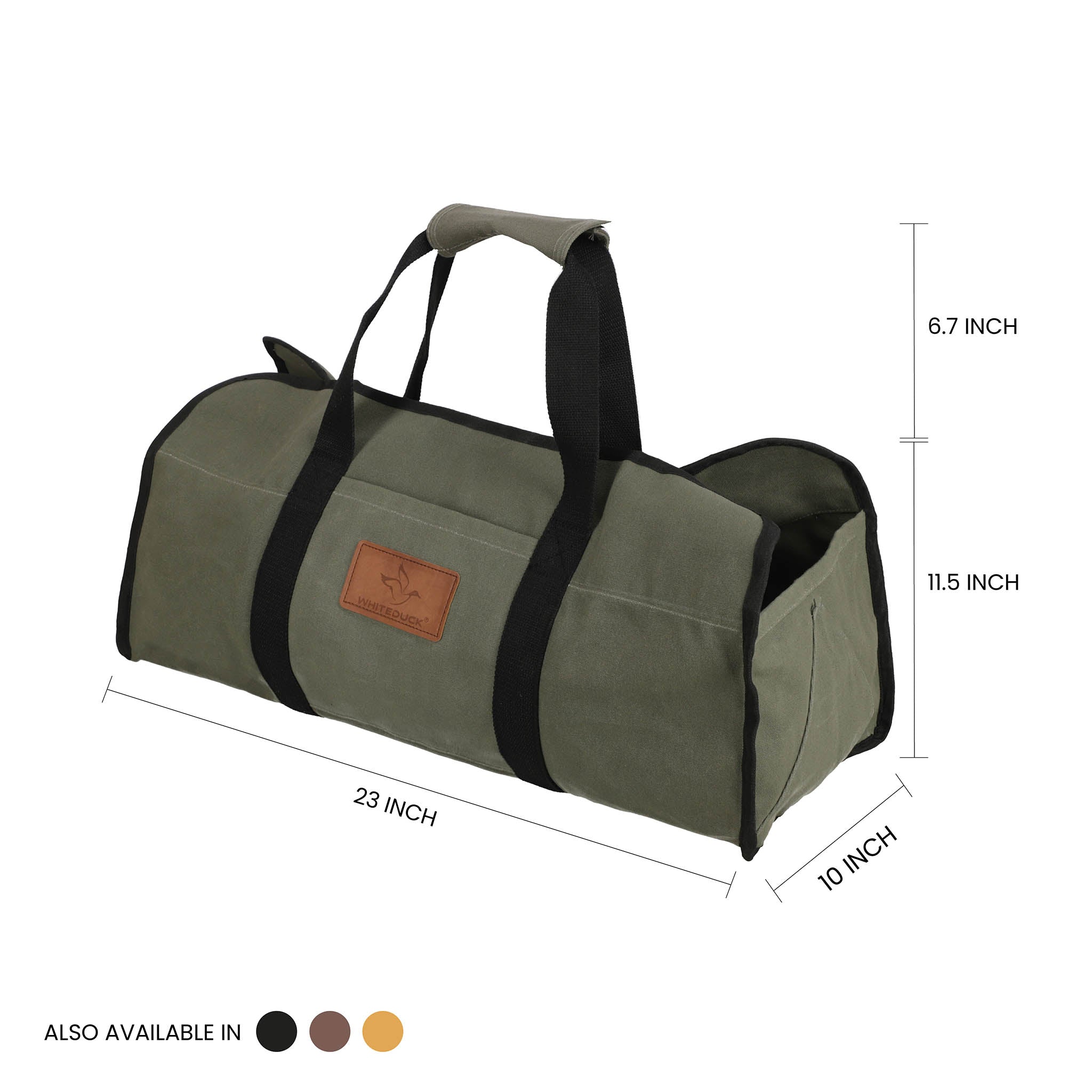 White Duck Tote Shape Canvas Firewood Log Carriers