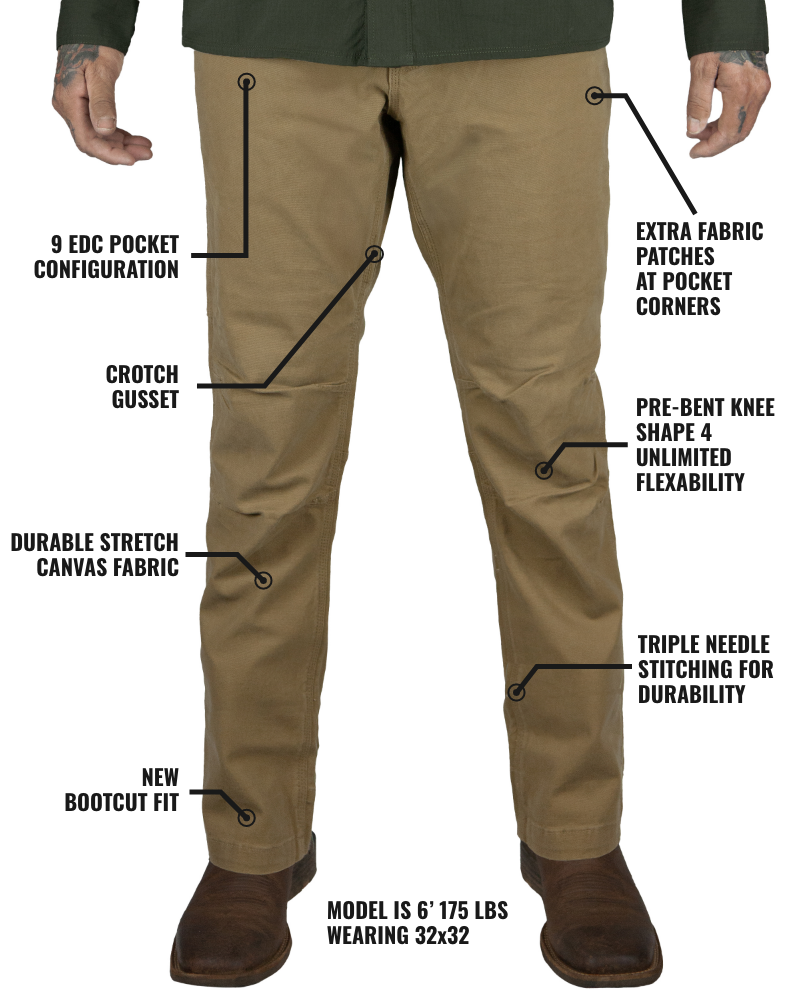 Off The Grid Surplus Trailblazer Boot Cut Pants - Coyote