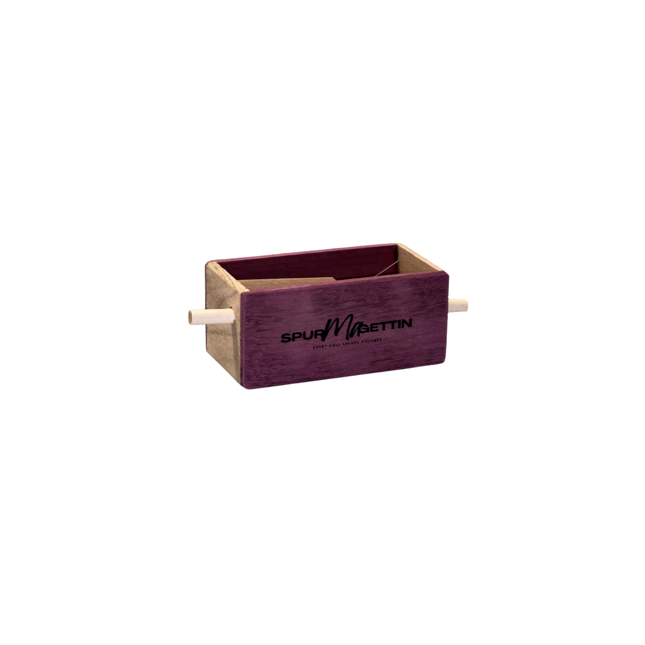 Spur-Ma-Gettin Push Button Box Call in Purple Heart Wood – product image 1