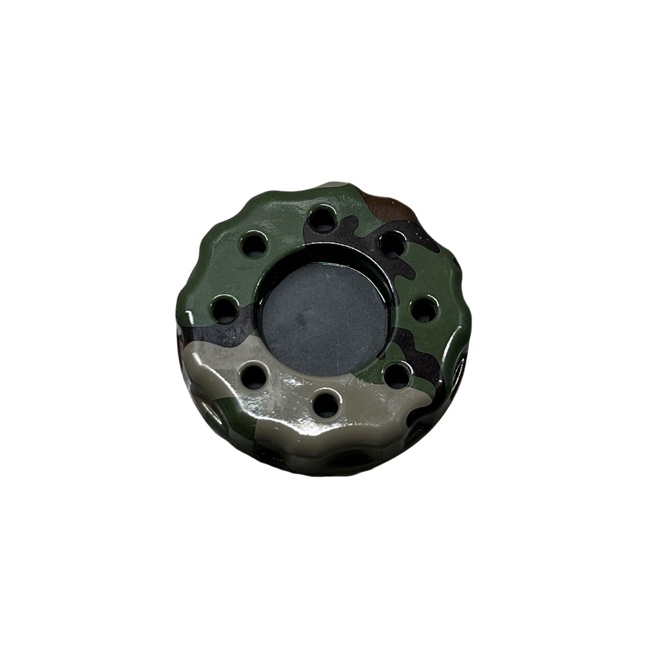 Spur-Ma-Gettin Double Sided Blasted Aluminum Top with Slate Bottom Camo Pot Call – product image 1