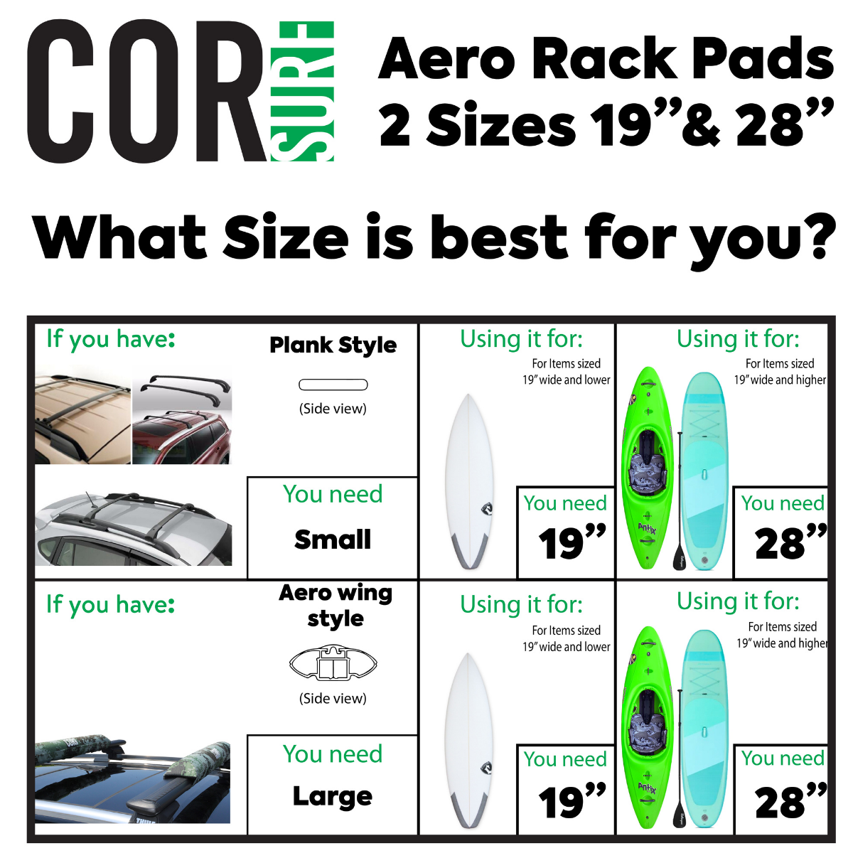 COR Surf Aero Roof Rack Pad with 10' Scratch-Resistant Tie Downs(Wide Aero Bars) — view 4