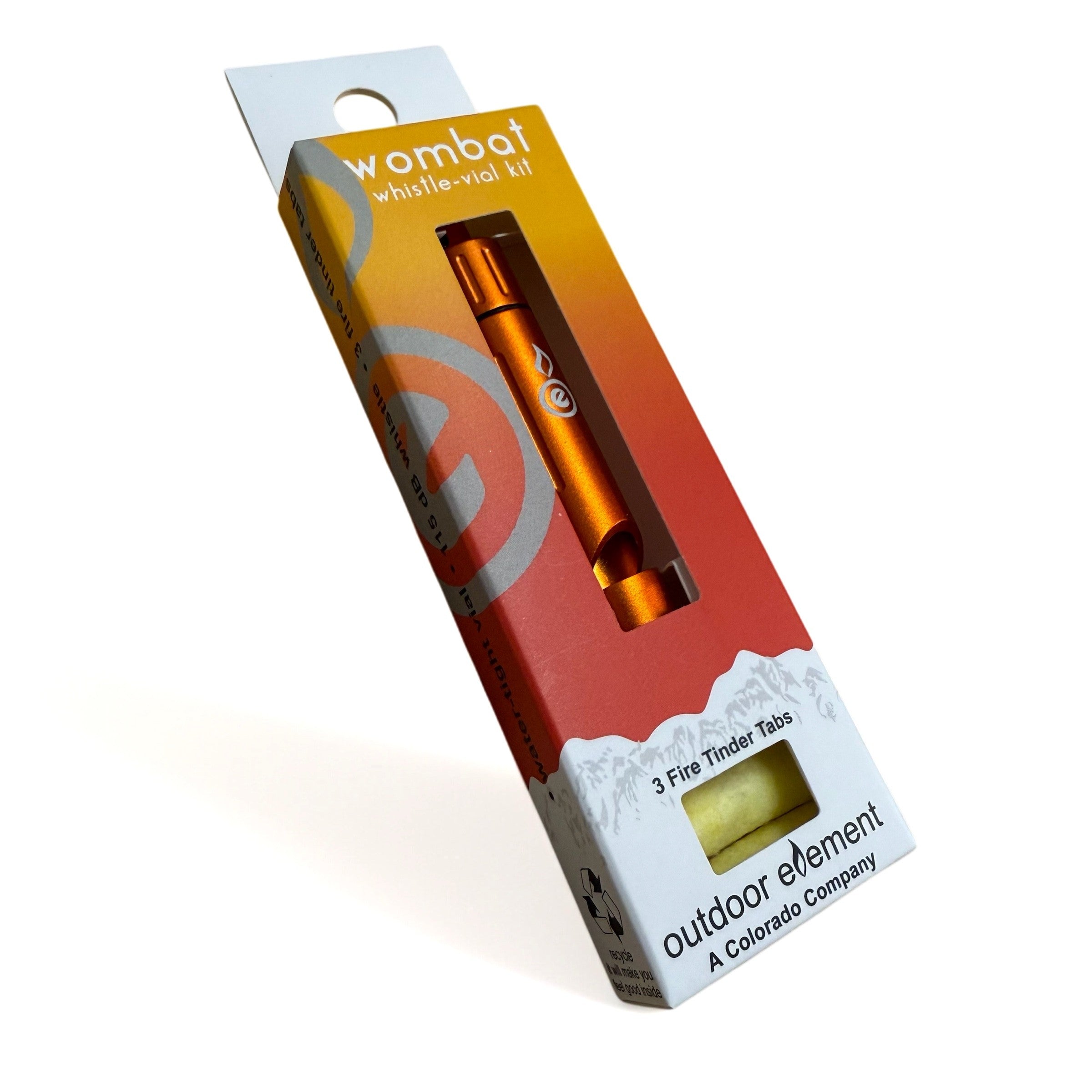 Outdoor Element Wombat Whistle - Emergency Whistle & Tinder Vial Kit