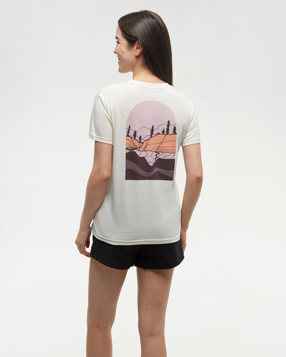 Tentree Women's Emerald Edge Arch T-Shirt - Undyed Huckleberry