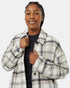 Tentree Women's Kapok Flannel Insulated Jacket - Vintage White Mineral Window Plaid