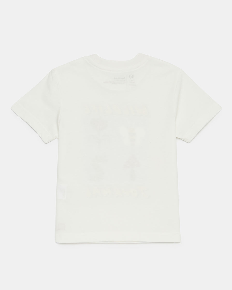 Tentree Kids Wildlife Journal T-Shirt - Cloud White Heather Fairway