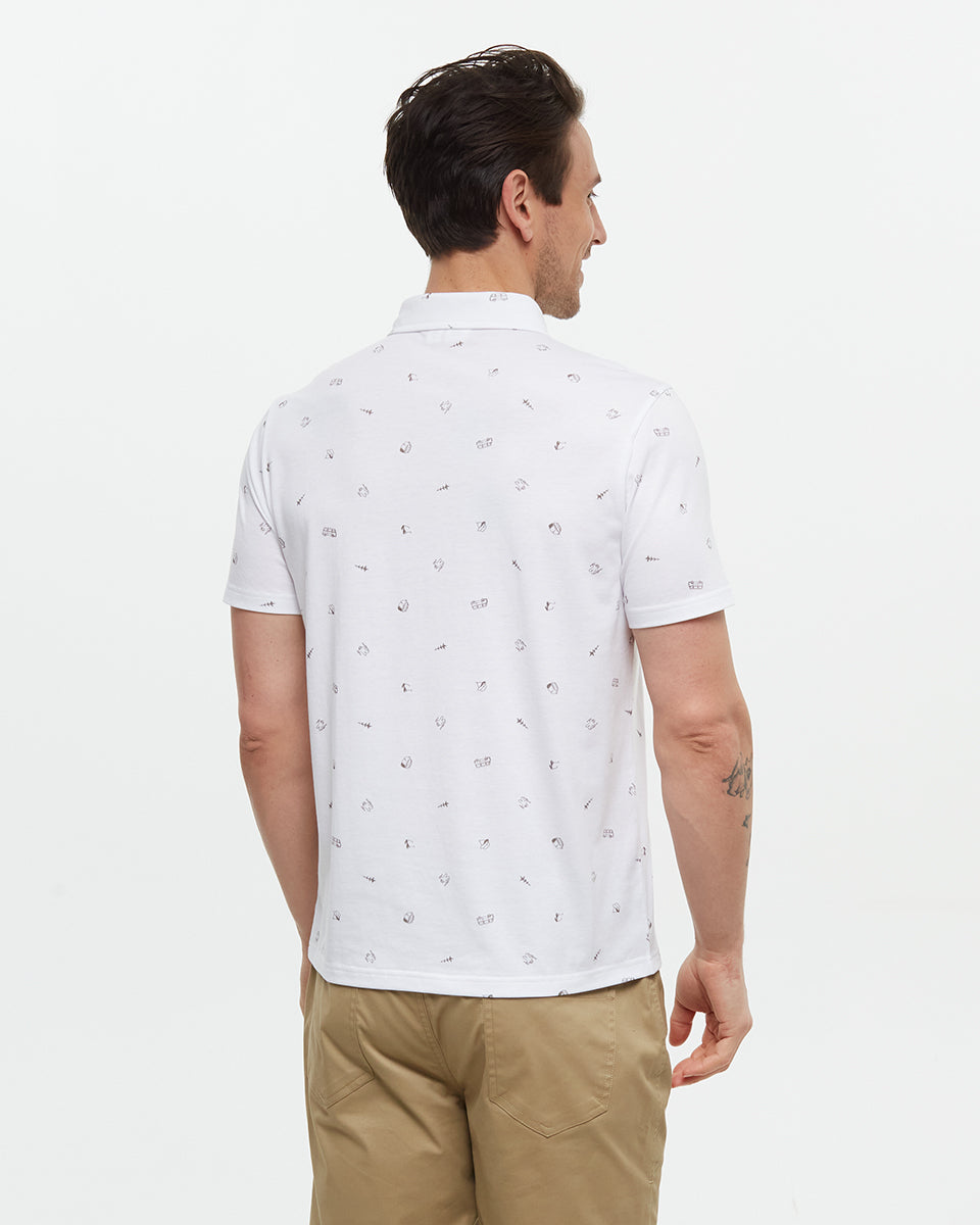 Tentree Men's Astir Polo - White Everyday Adventure Falcon