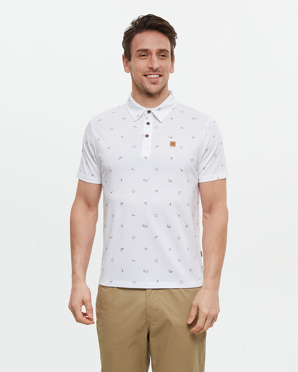 Tentree Men's Astir Polo - White Everyday Adventure Falcon