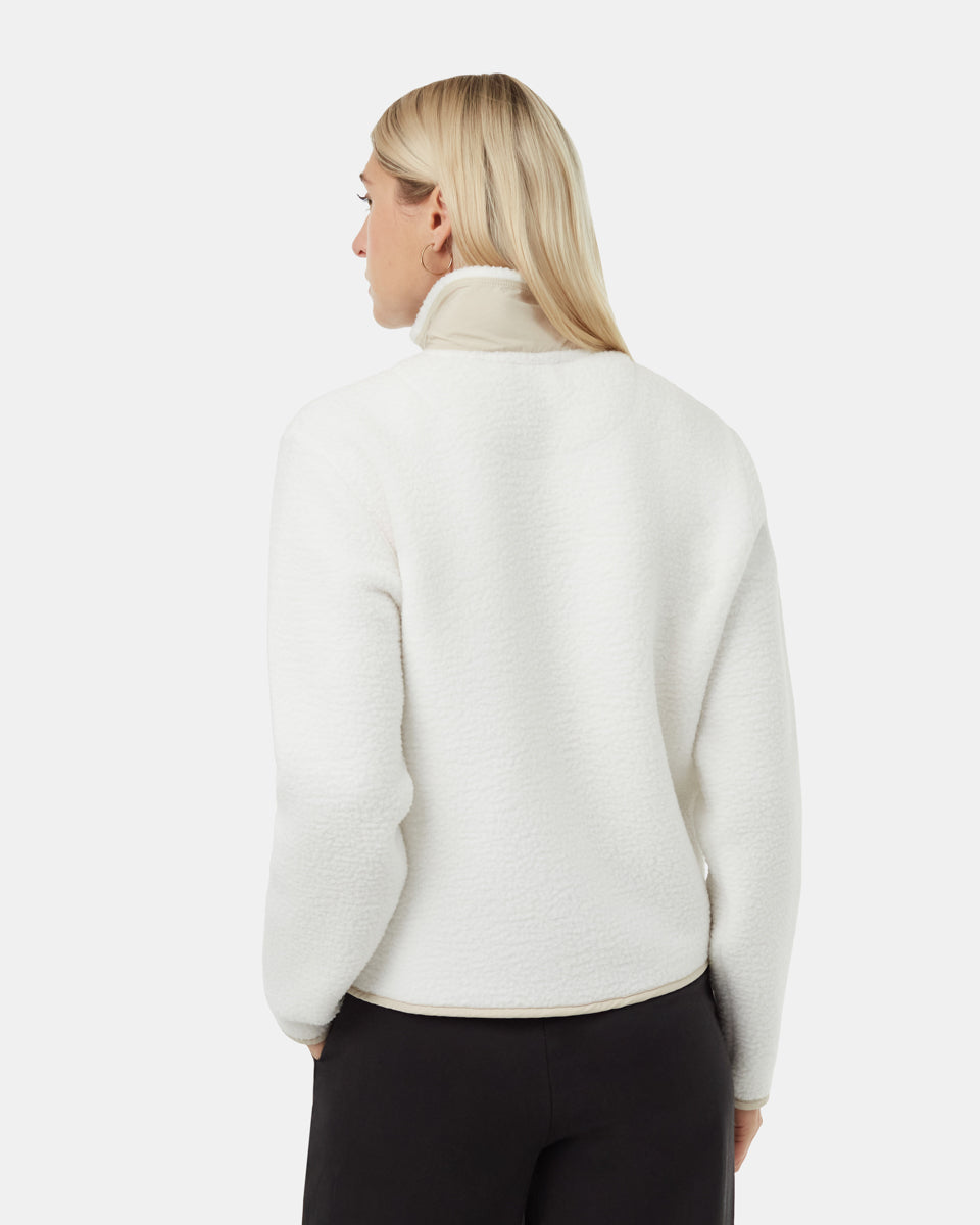 Tentree Women's Ecoloft Zip Jacket - Vintage White Pale Oak