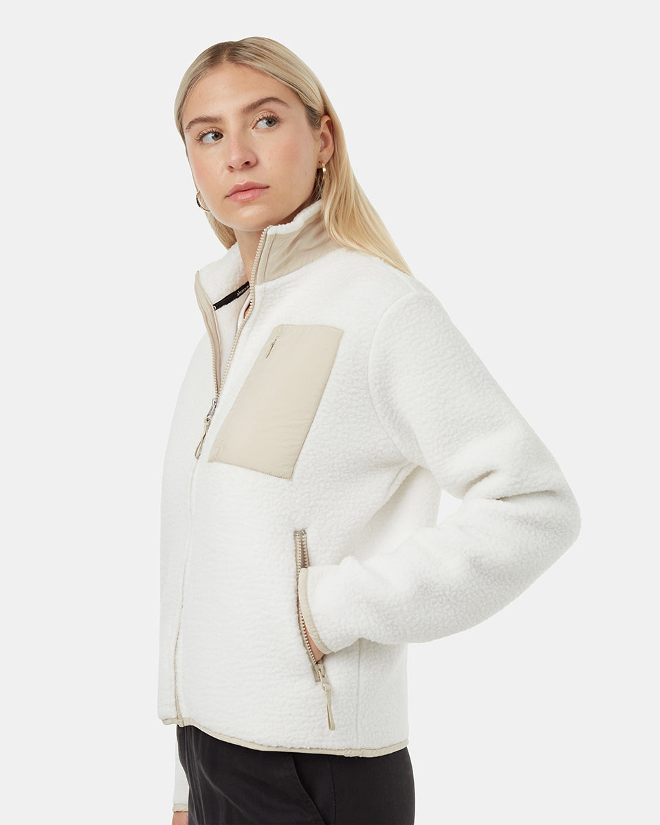 Tentree Women's Ecoloft Zip Jacket - Vintage White Pale Oak