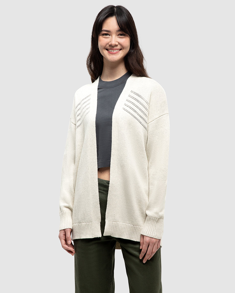 Tentree Women's Prairies Cardigan - Vintage White Heather
