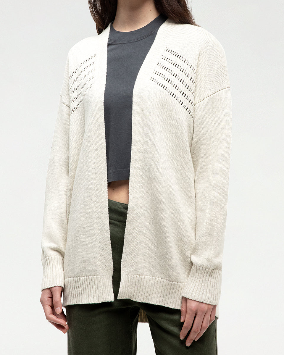 Tentree Women's Prairies Cardigan - Vintage White Heather