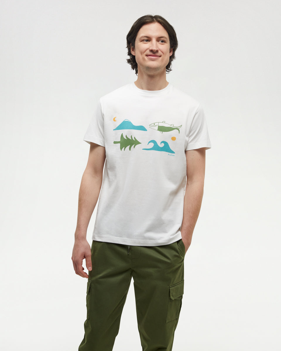 Tentree Men's Seaforestation Regenerative T-Shirt - Undyed Sea Blue