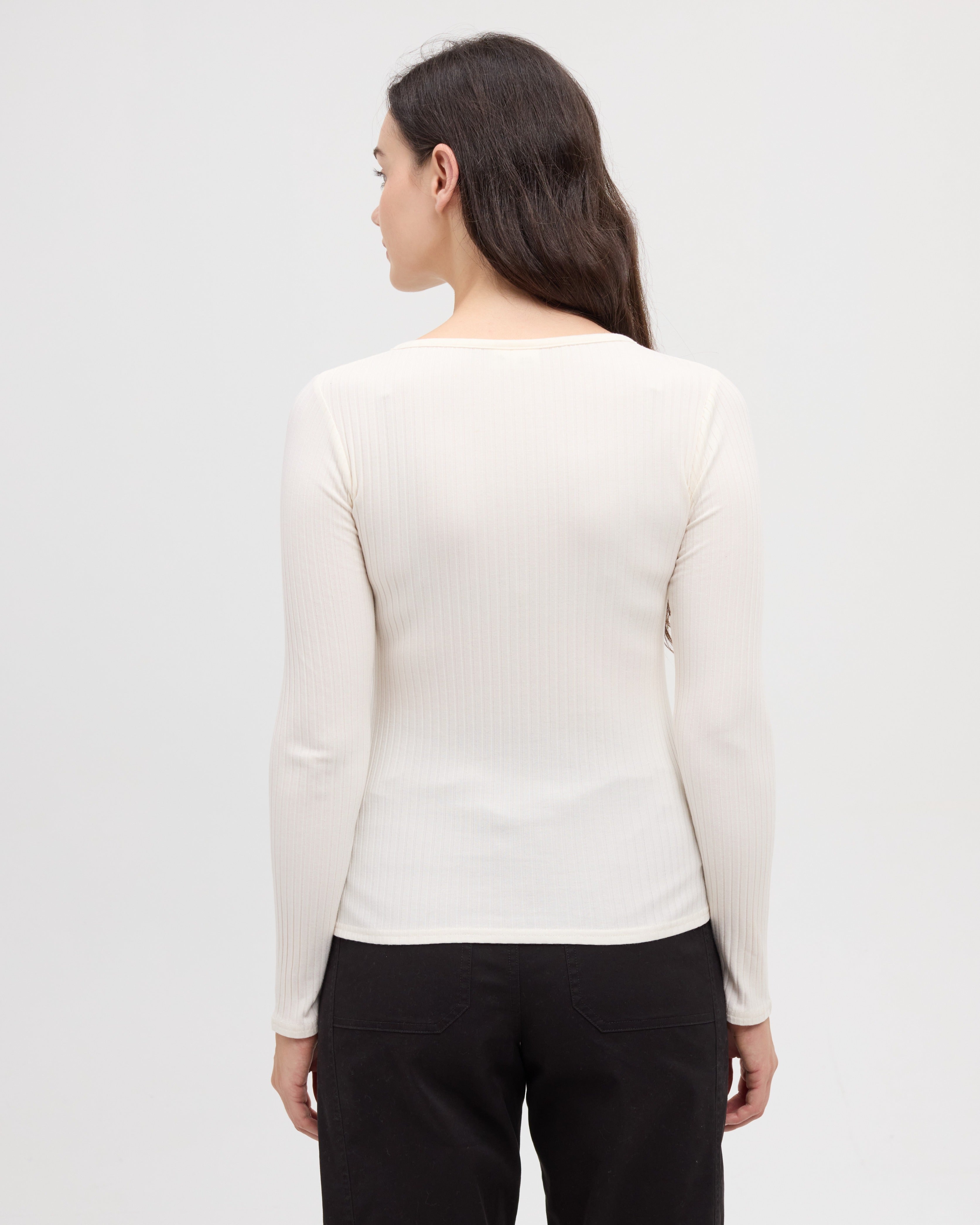 Tentree Women's Knowles Henley - Cotton White