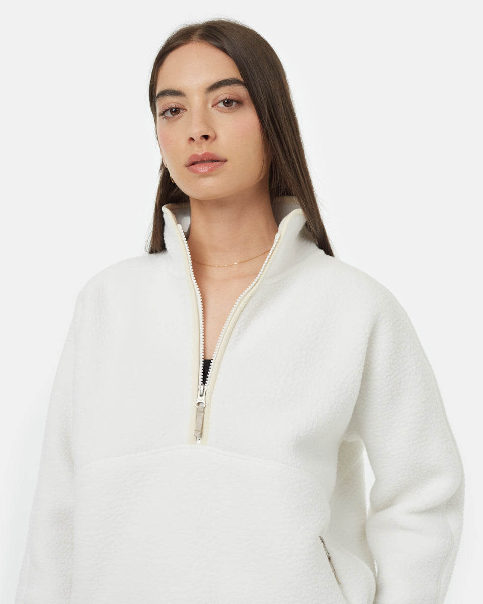 Tentree Women's Ecoloft Half Zip - Vintage White