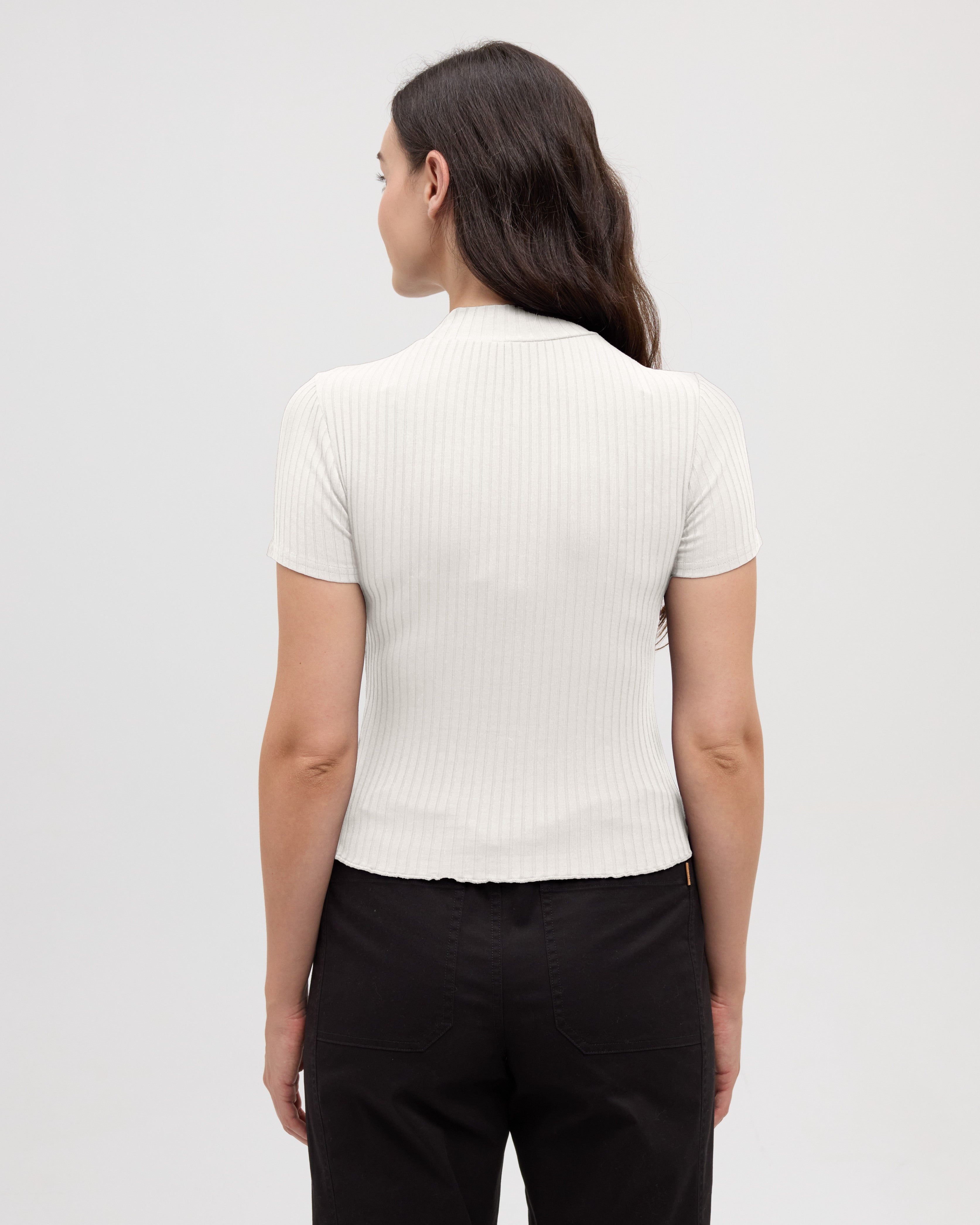 Tentree Women's Whitney Mockneck - Cotton White