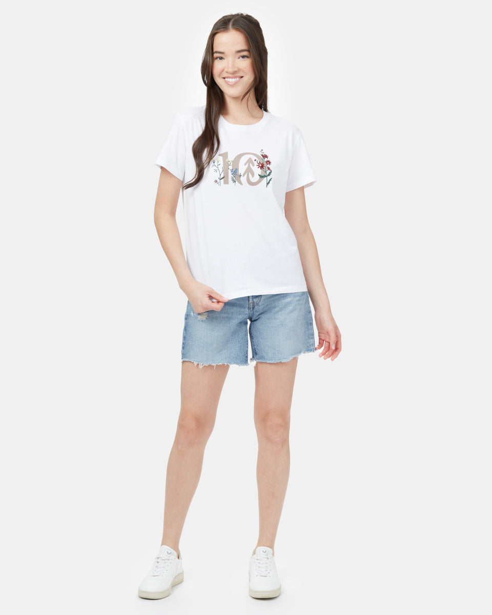 Tentree Floral Logo T-Shirt - White