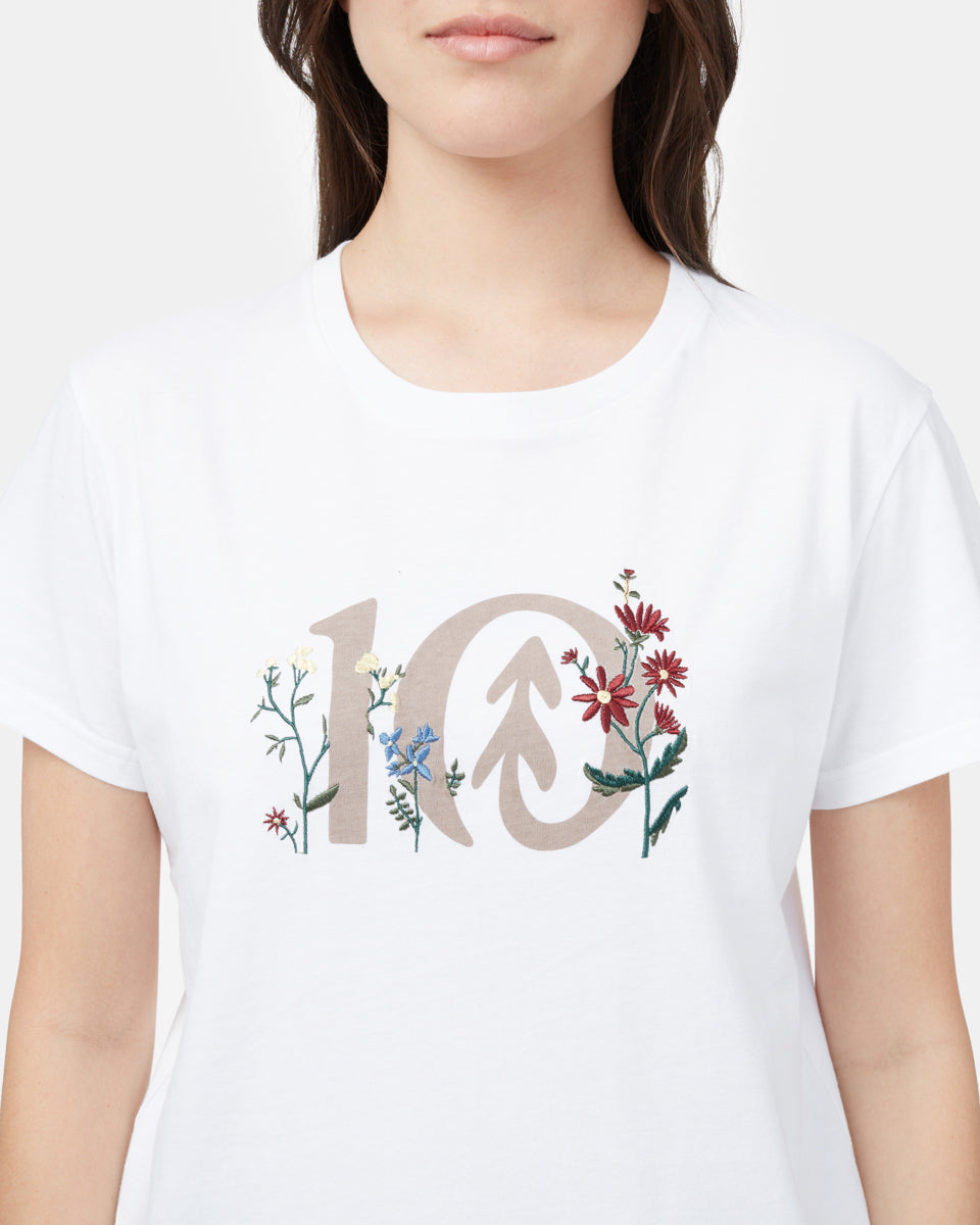 Tentree Floral Logo T-Shirt - White