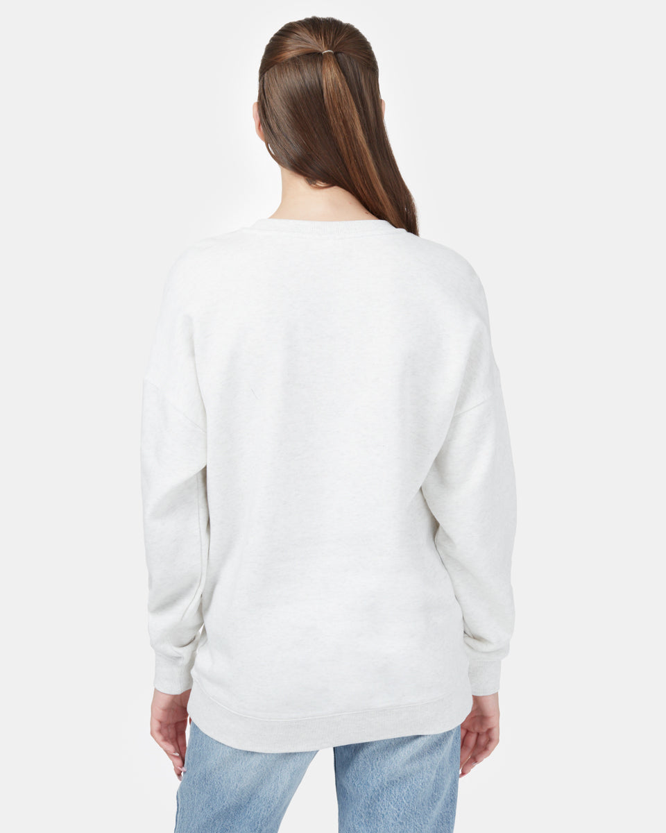 Tentree Earth First Oversized Crew - Elm White Heather