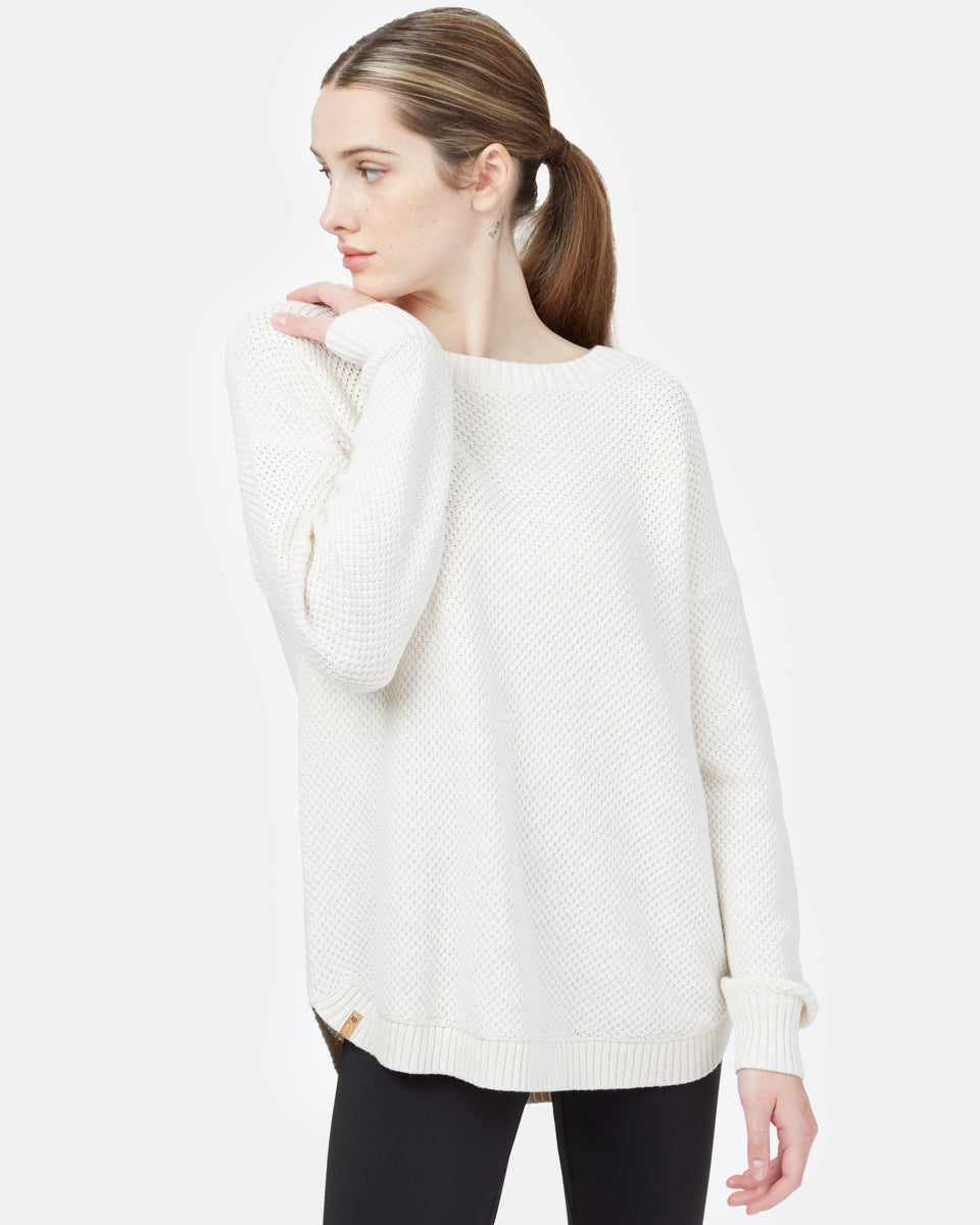 Tentree Women's Highline Drop Shoulder Sweater - Oatmeal Heather