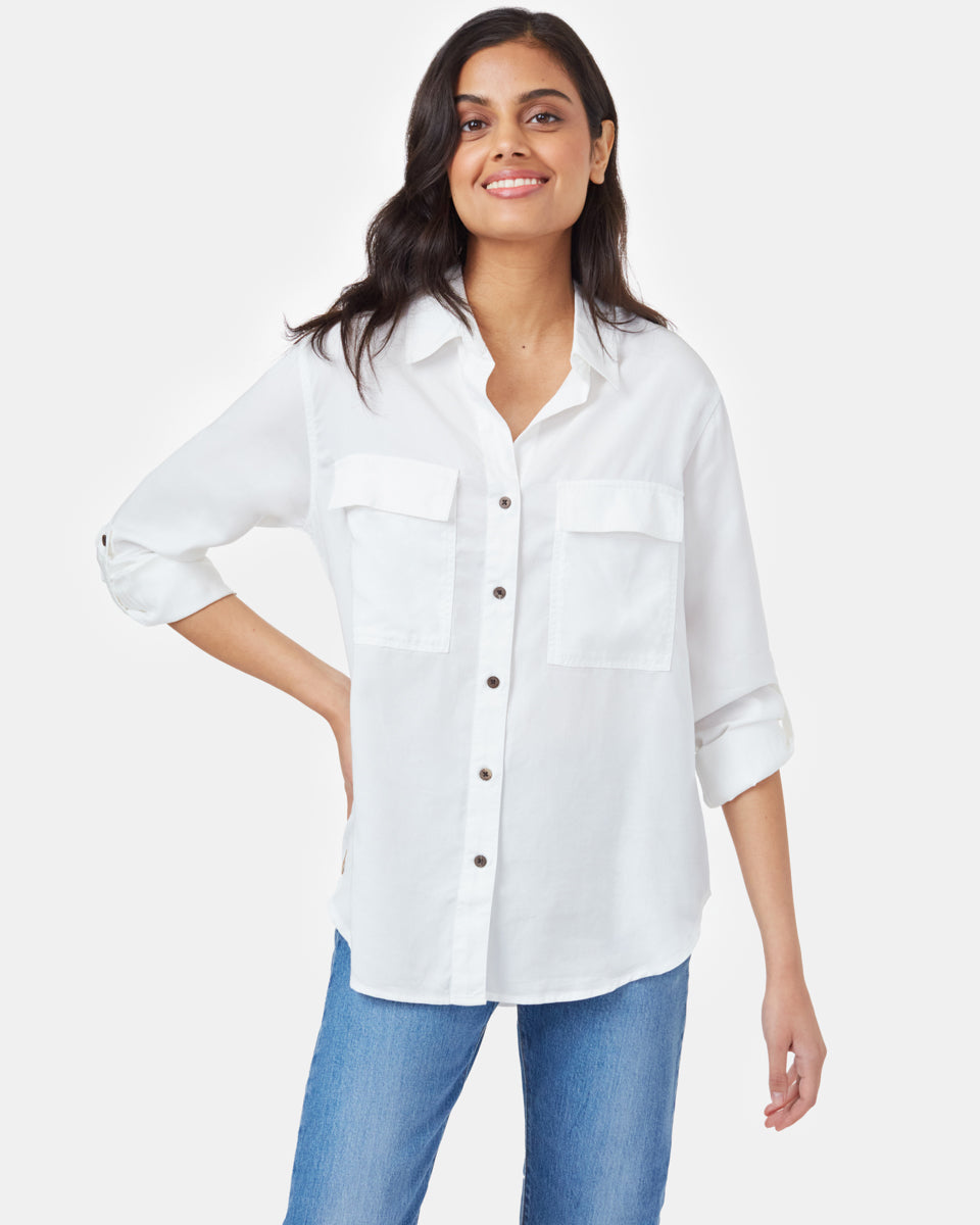 Tentree Tencel Everyday Blouse - White