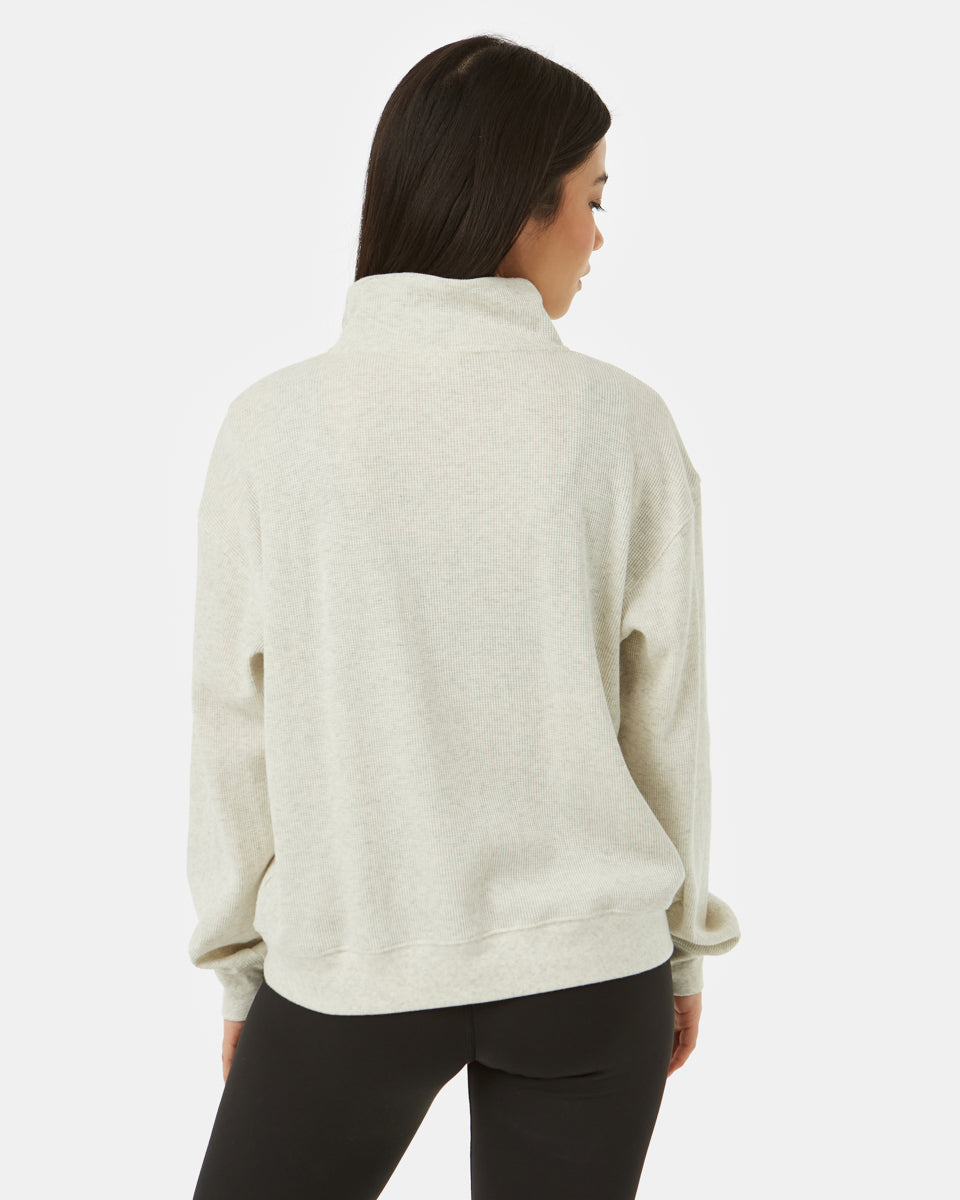 Tentree TreeWaffle Half Zip - Elm White Heather
