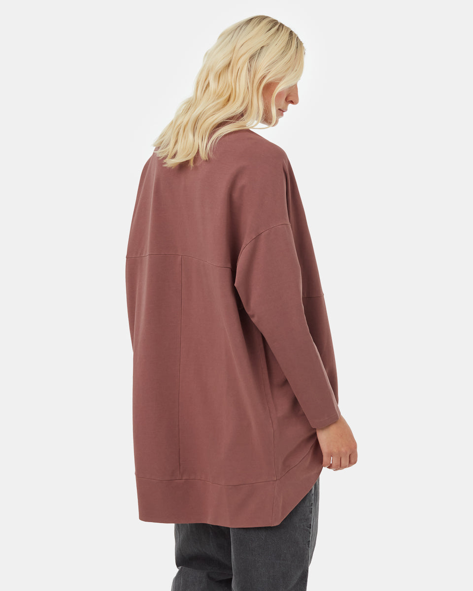 Tentree Women's French Terry Cocoon Cardigan - Mesa Red
