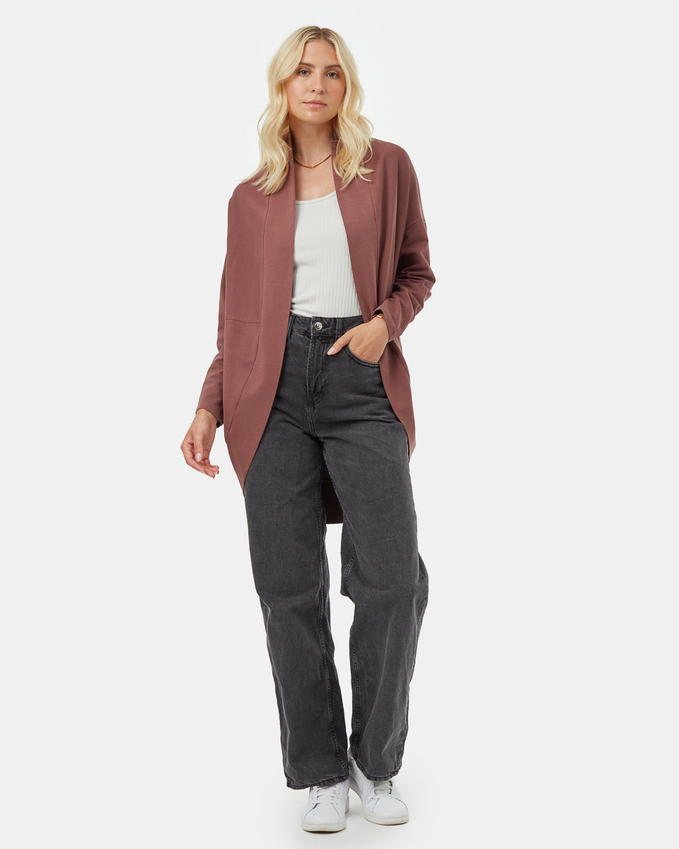 Tentree Women's French Terry Cocoon Cardigan - Mesa Red