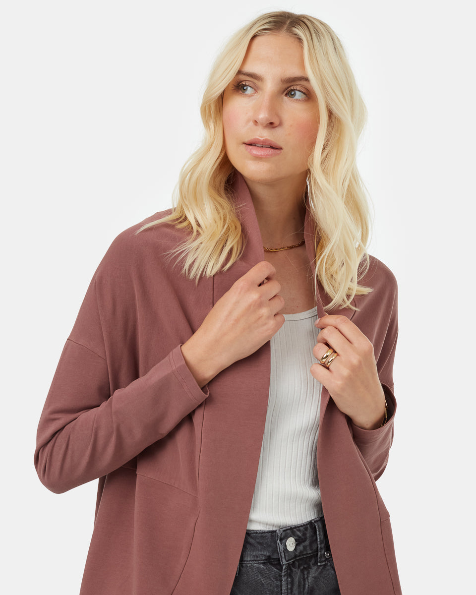 Tentree Women's French Terry Cocoon Cardigan - Mesa Red