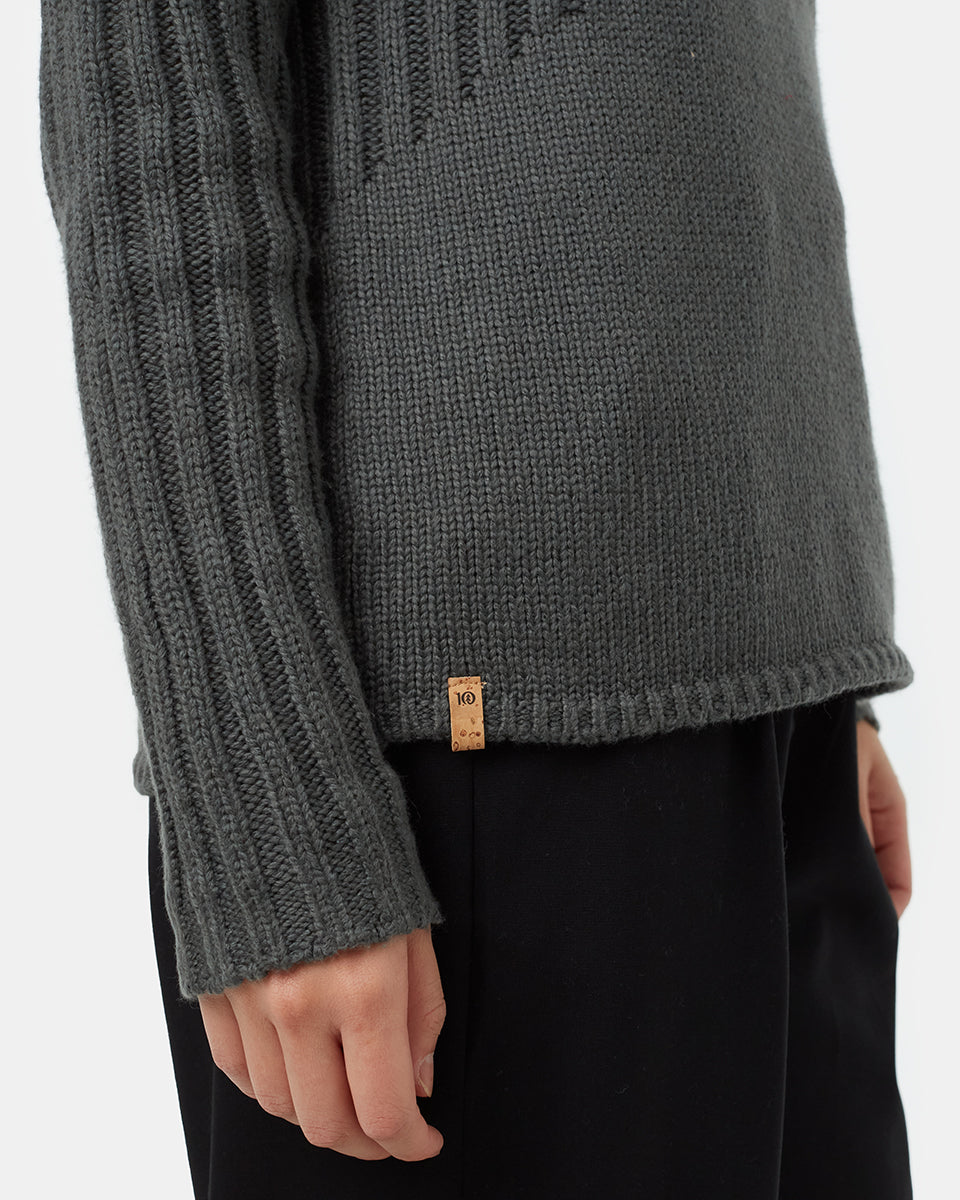 Tentree Women's Highline Mock Neck Sweater - Urban Green