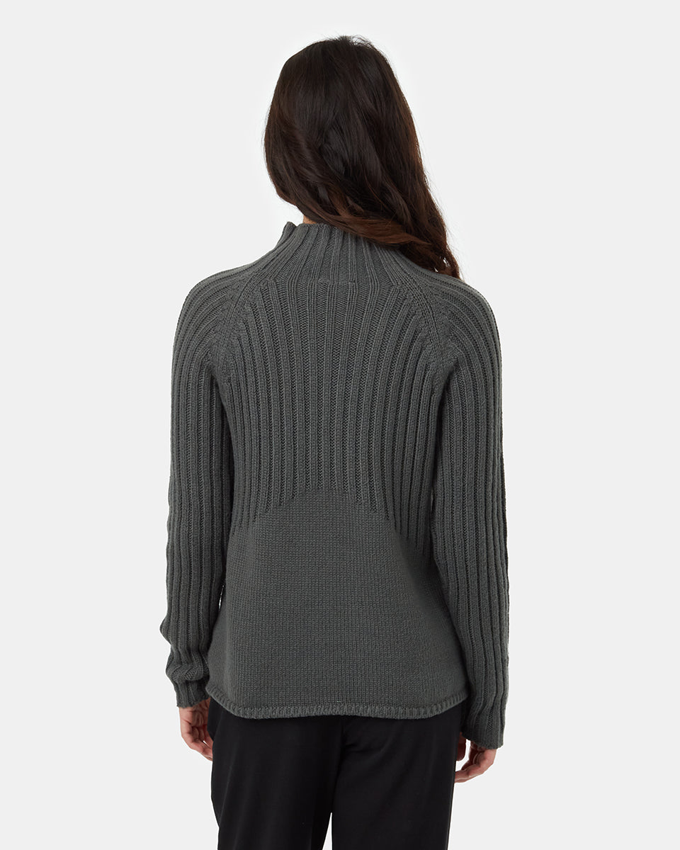 Tentree Women's Highline Mock Neck Sweater - Urban Green