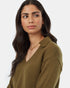 Tentree Women's Polo Sweater - Uniform Green